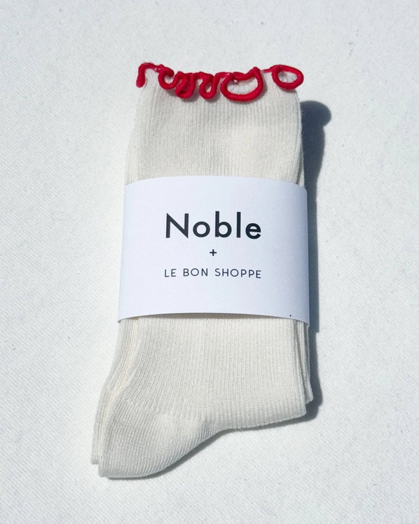 LE BON SHOPPE RUFFLED MODAL SOCKS - IVORY