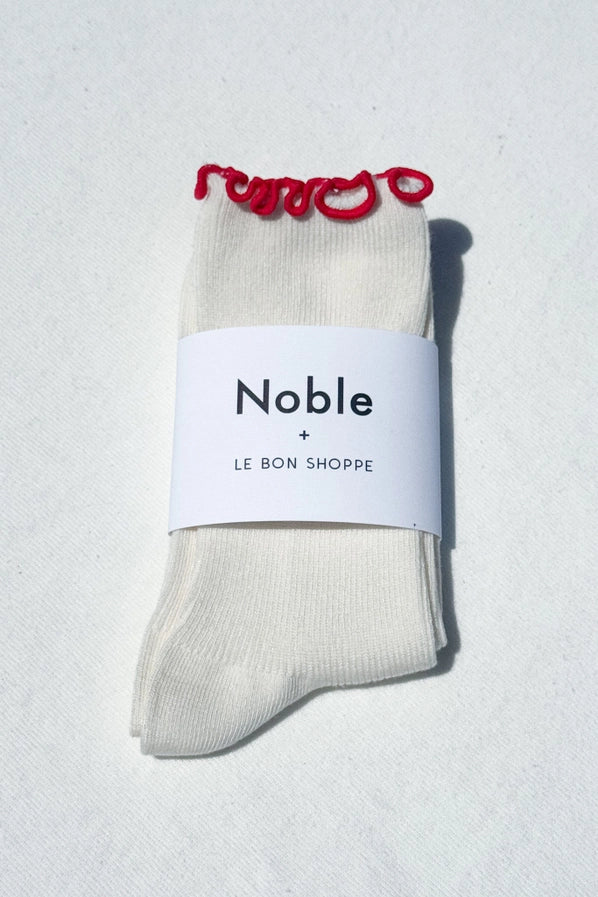 LE BON SHOPPE RUFFLED MODAL SOCKS - IVORY
