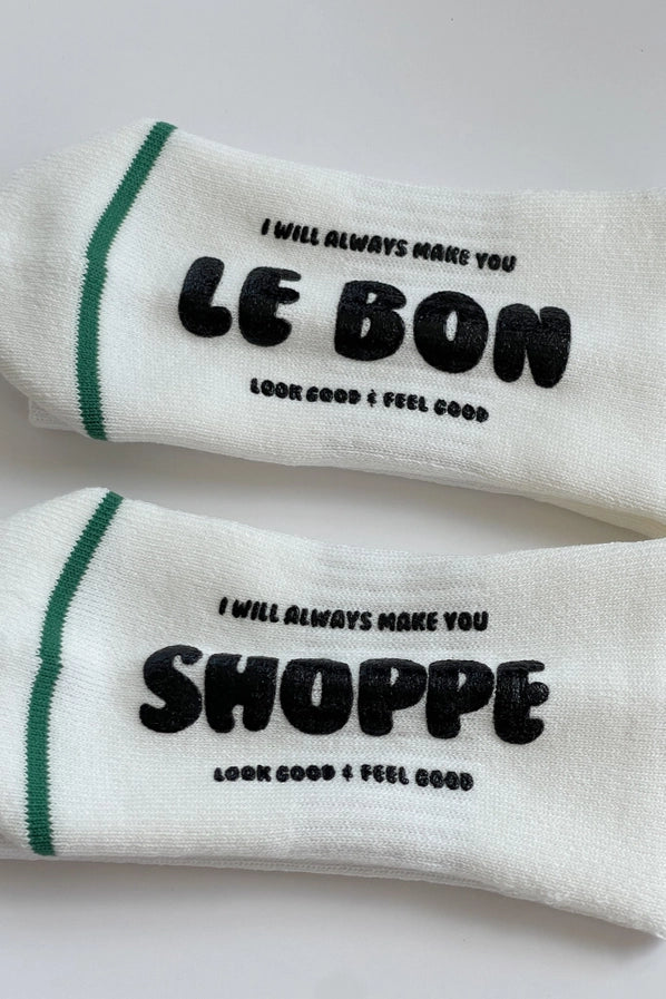 LE BON SHOPPE HUGGER SOCKS - WHITE
