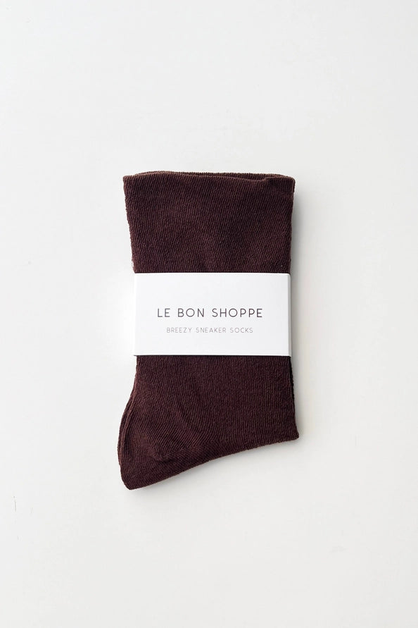 LE BON SHOPPE BREEZY SNEAKER SOCKS - DK CACAO