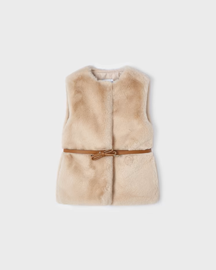 MAYORAL VEST WITH BELT - SEPIA