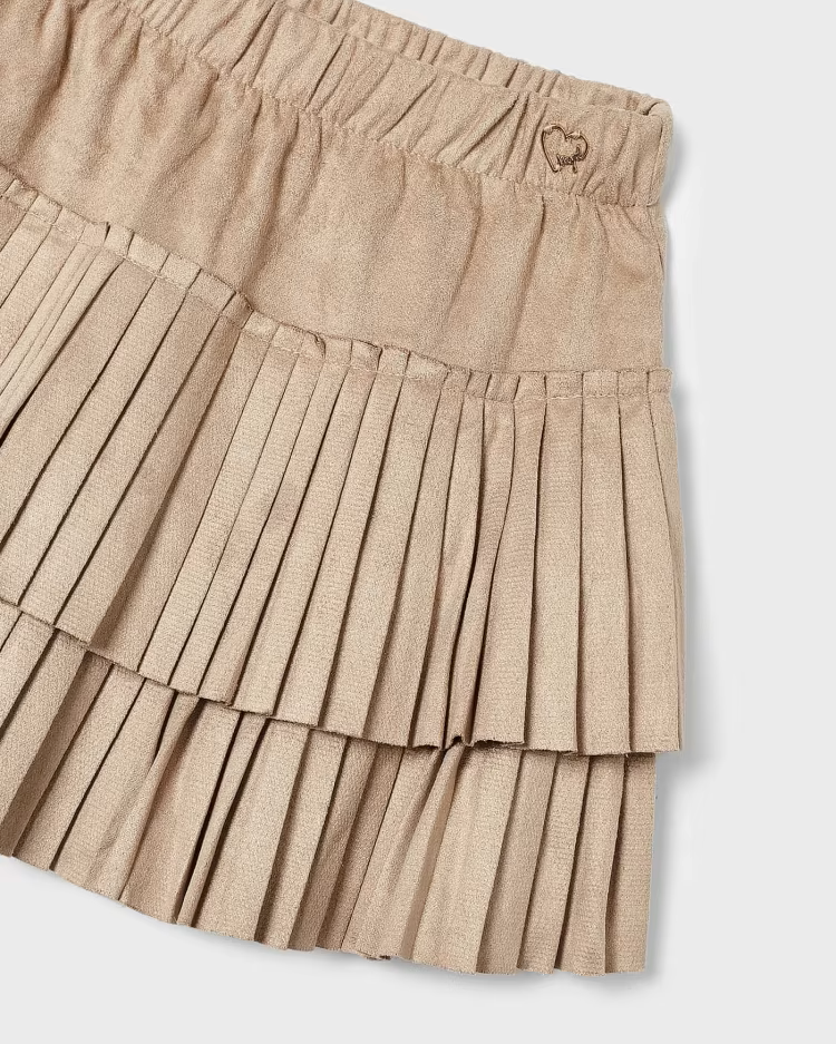 MAYORAL SUEDE FRINGE SKIRT - SEPIA