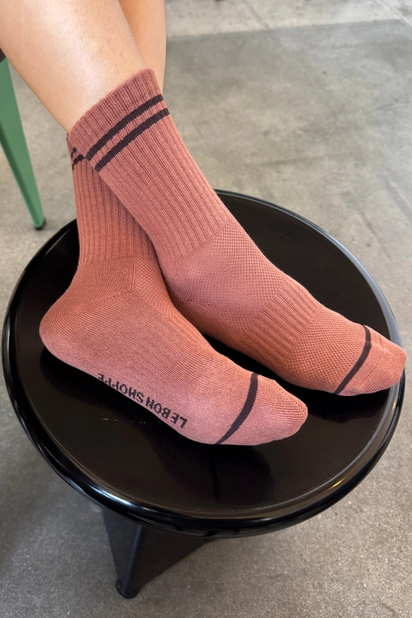 LE BON SHOPPE EXTENDED BOYFRIEND SOCKS - CLAY