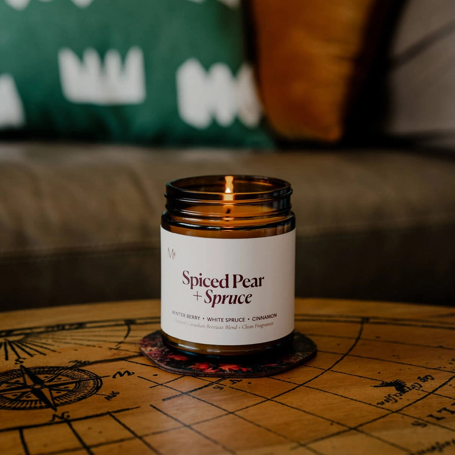 MISIYO SPICED PEAR + SPRUCE CANADIAN BEESWAX CANDLE