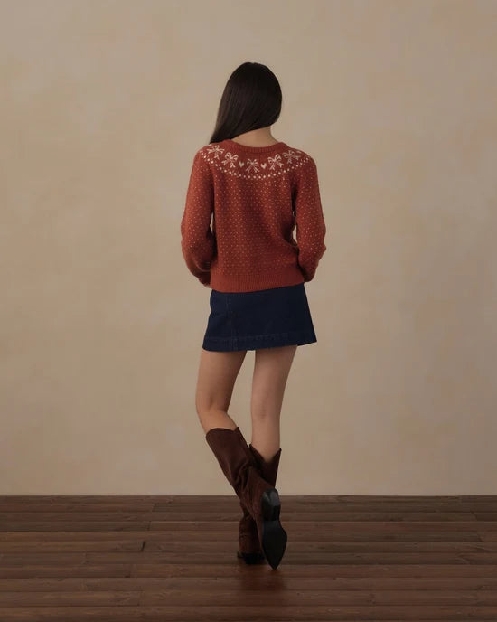RYLEE + CRU TEEN FAIR ISLE SWEATER - RUBY