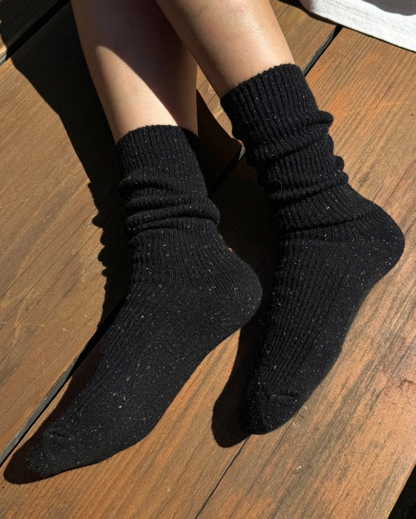 LE BON SHOPPE SNOW SOCKS - BLACK
