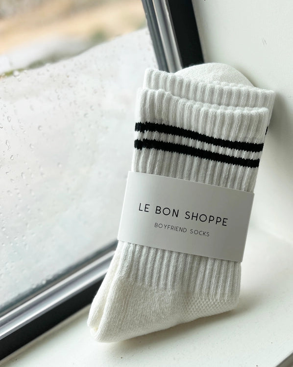 LE BON SHOPPE BOYFRIEND SOCKS - CLASSIC WHITE