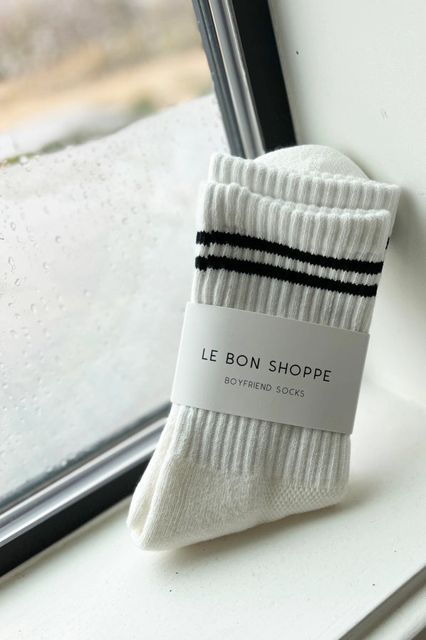 LE BON SHOPPE BOYFRIEND SOCKS - CLASSIC WHITE