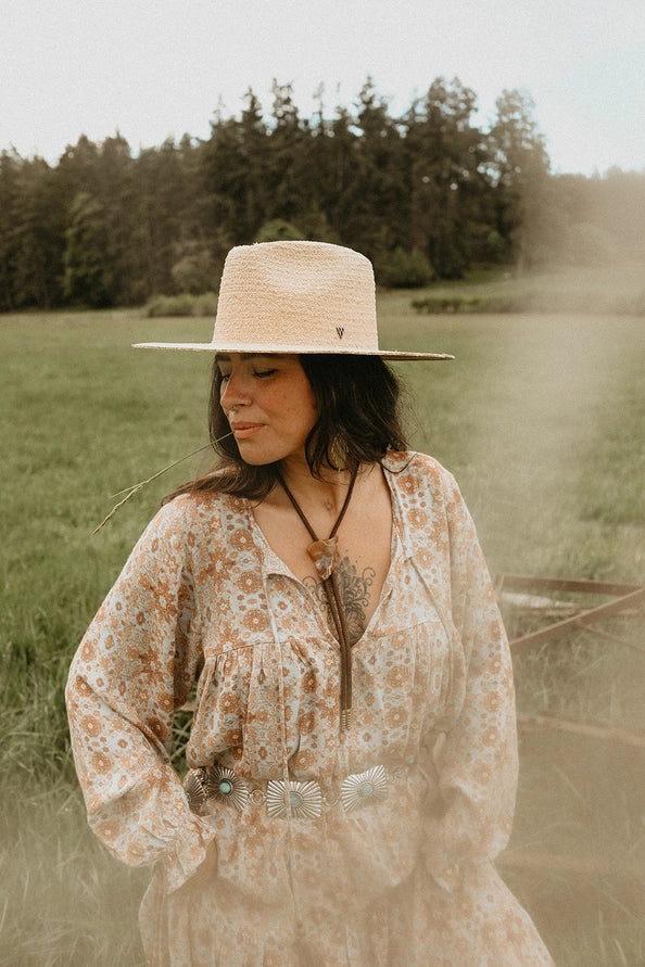 WEST VON ADDISON RAFFIA STRAW HAT - NATURAL CREAM