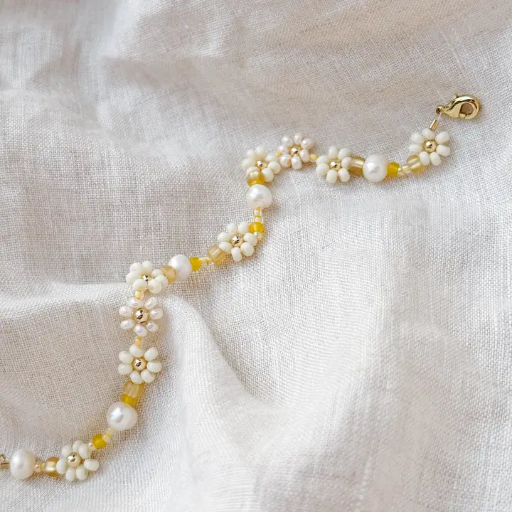 OAK + EVE GOLD FILLED DAISY BRACELET - BUTTERCUP
