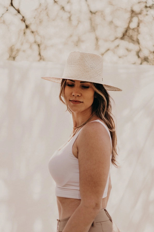 WEST VON SIENNA PALM STRAW HAT - OFF WHITE