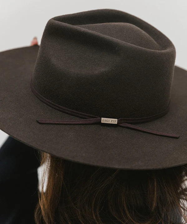 GIGI PIP EMERY TEARDROP HAT - DARK BROWN