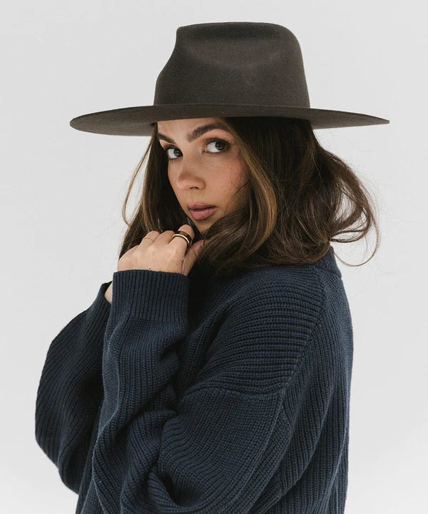 GIGI PIP EMERY TEARDROP HAT - DARK BROWN