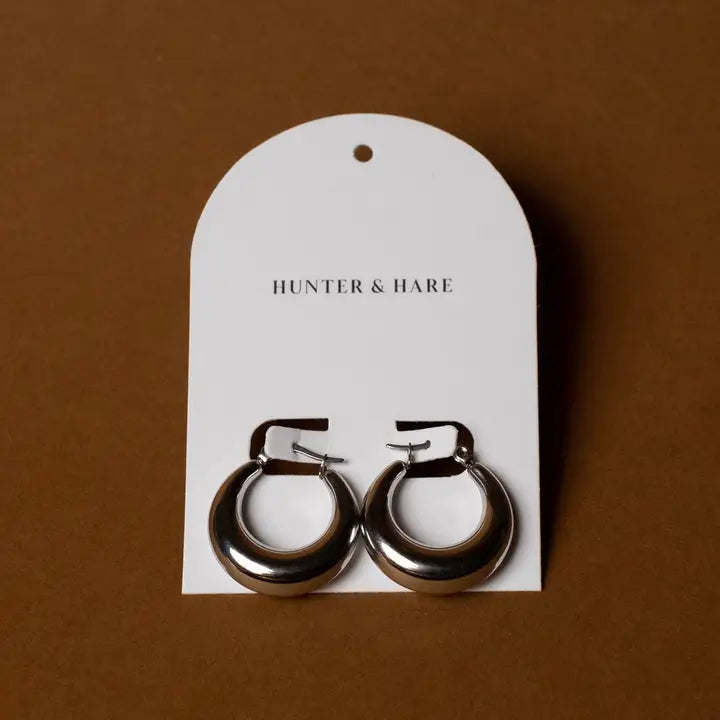 VOLUPTUOUS HOOP EARRINGS - SILVER