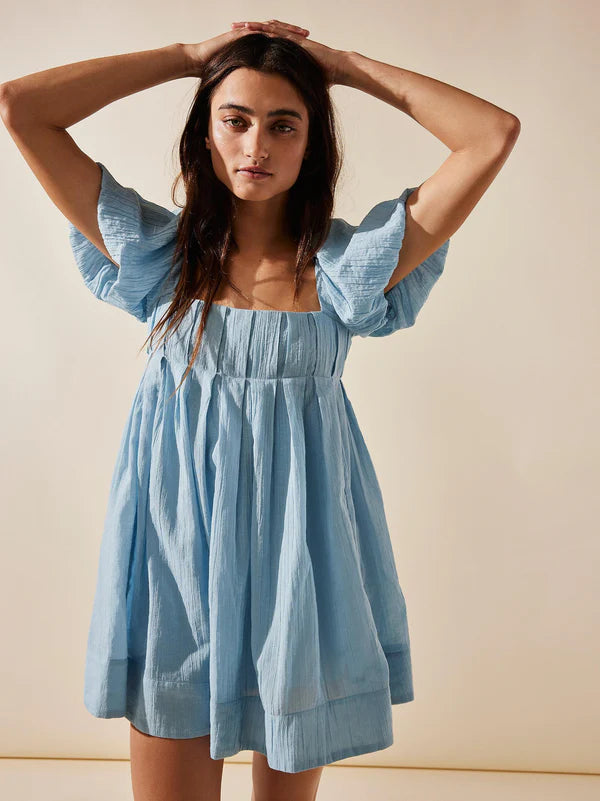 FREE PEOPLE MARINA MINI DRESS - BLUEBELL - LAST SIZE XS