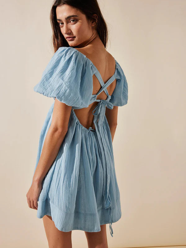 FREE PEOPLE MARINA MINI DRESS - BLUEBELL - LAST SIZE XS