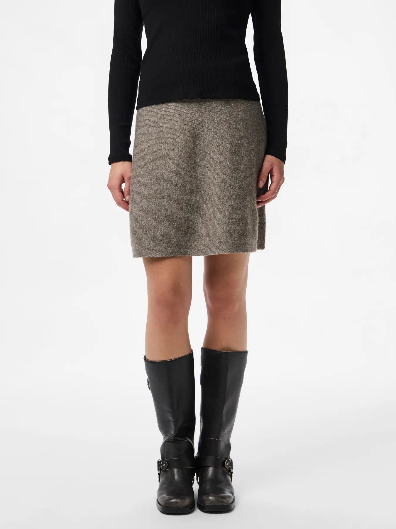 PIECES MALOU HW KNIT SKIRT - MOREL