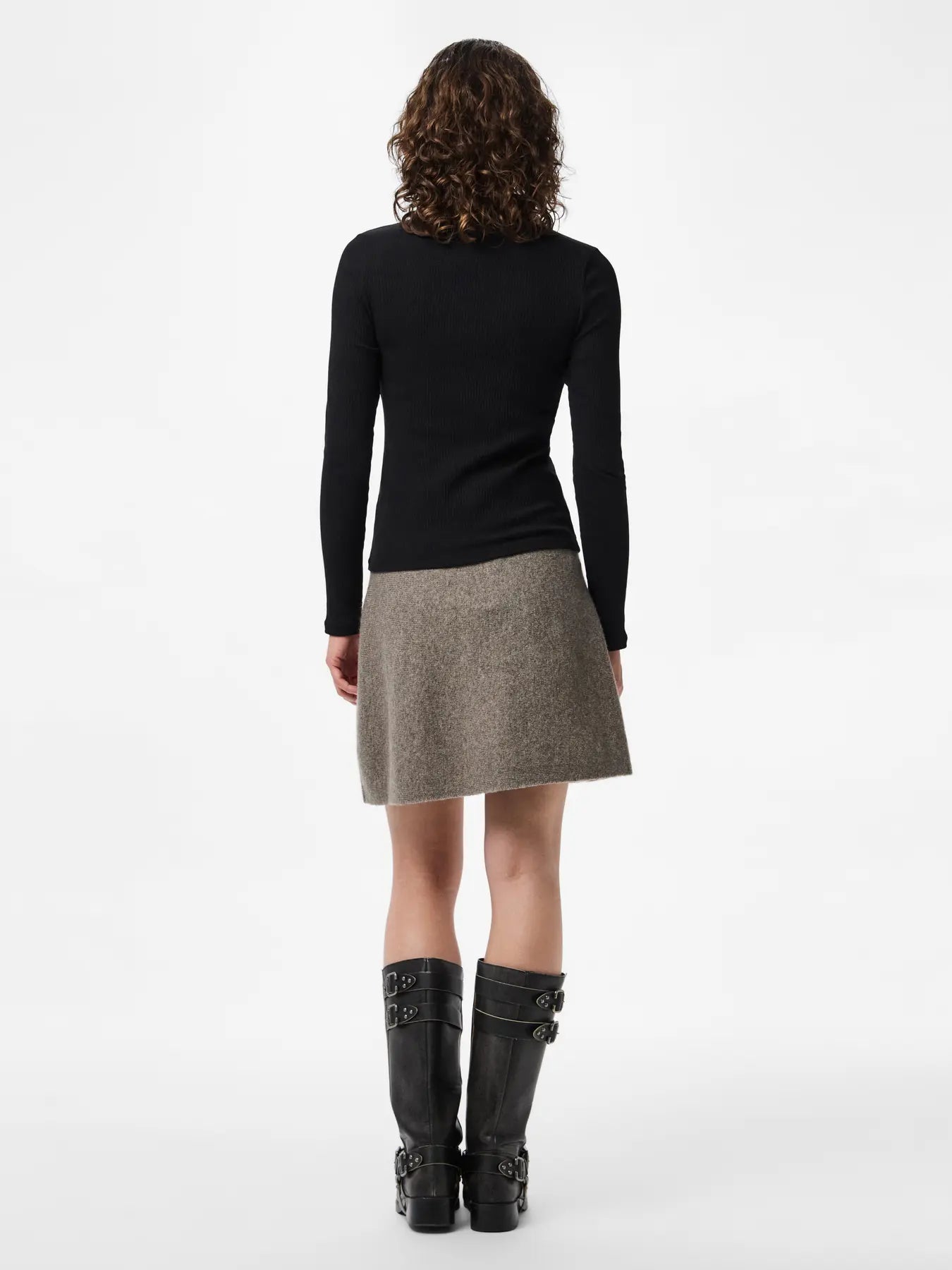 PIECES MALOU HW KNIT SKIRT - MOREL