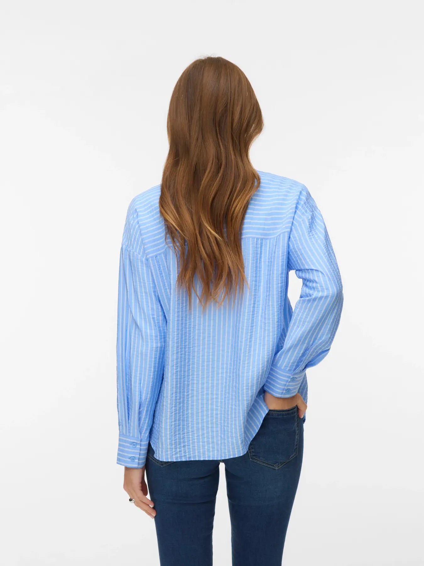 VM KAJA LS BUTTON DOWN SHIRT - VISTA BLUE