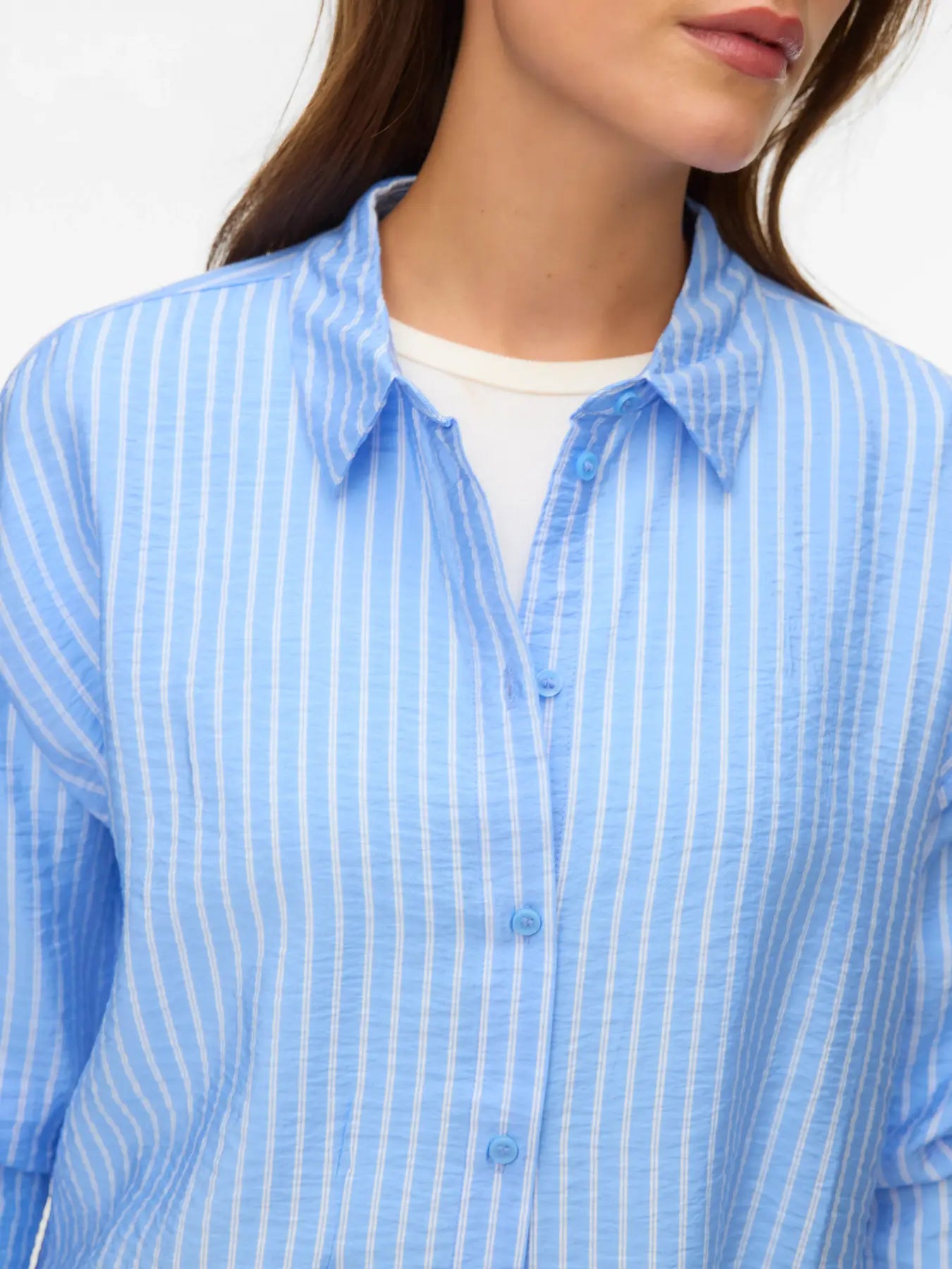 VM KAJA LS BUTTON DOWN SHIRT - VISTA BLUE