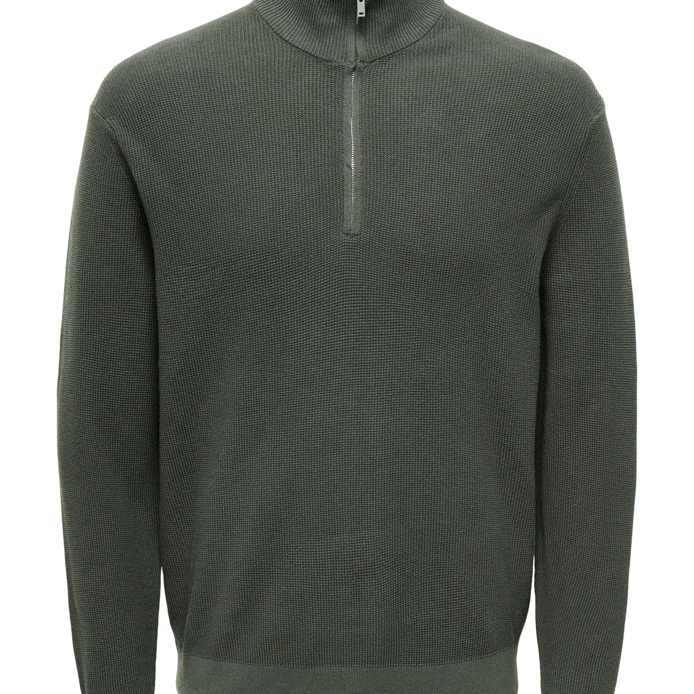 ONLY + SONS TONY REG 1/2 ZIP KNIT PULLOVER - BELUGA