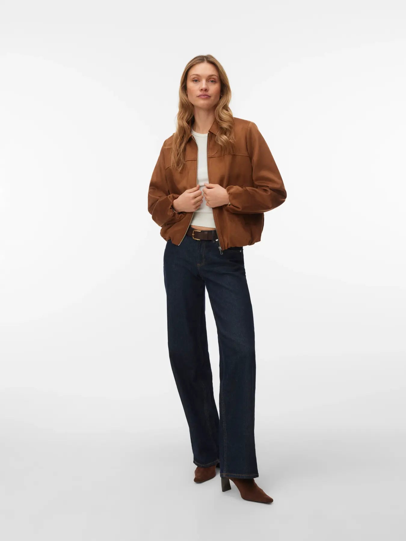 VM JOSEIDA SHORT SUEDE JACKET - COGNAC