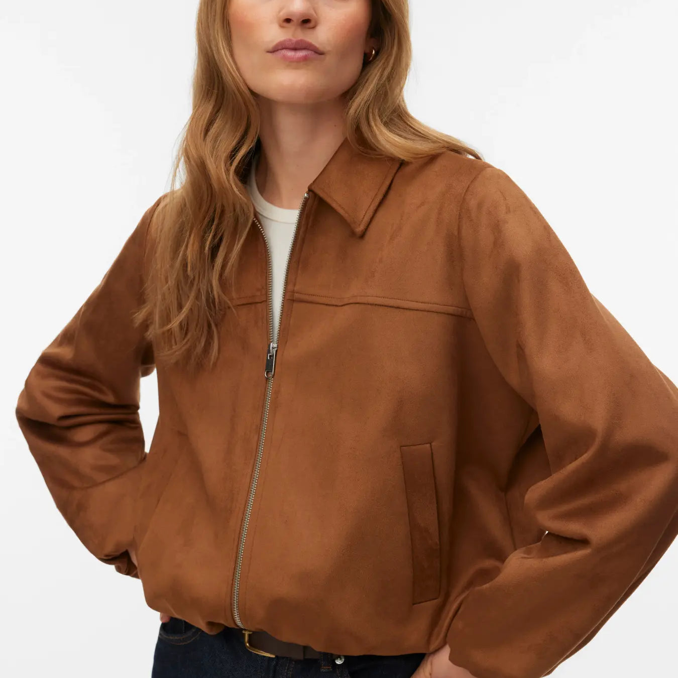 VM JOSEIDA SHORT SUEDE JACKET - COGNAC