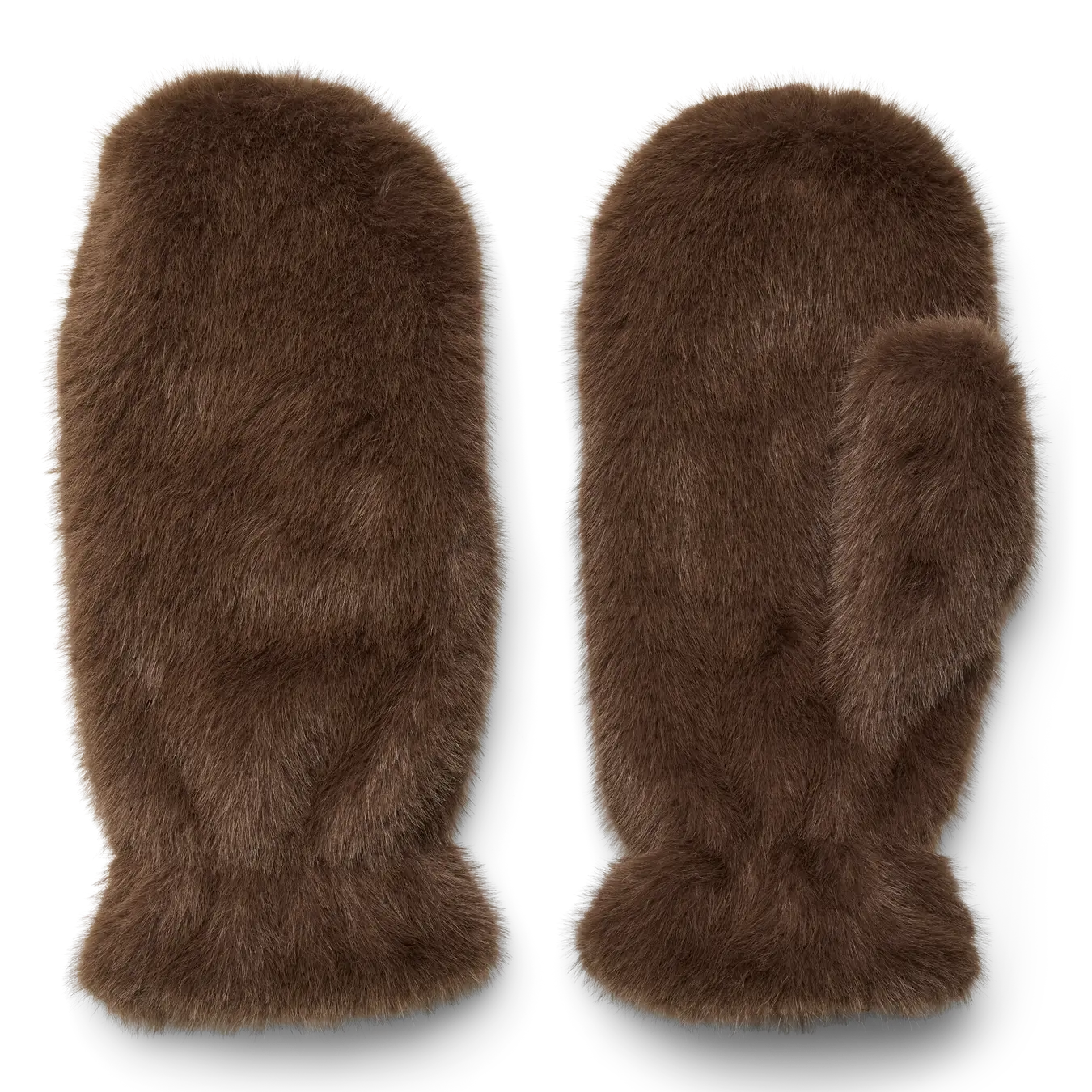 VM KAJA FAUX FUR MITTENS - PINECONE
