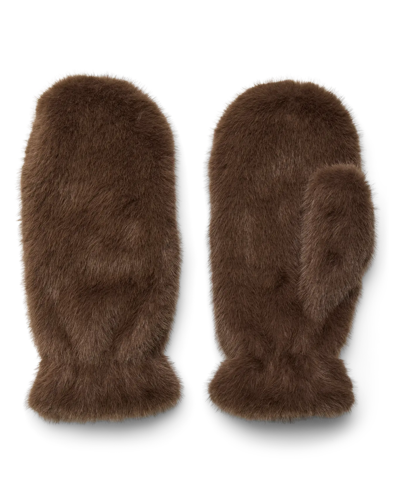 VM KAJA FAUX FUR MITTENS - PINECONE