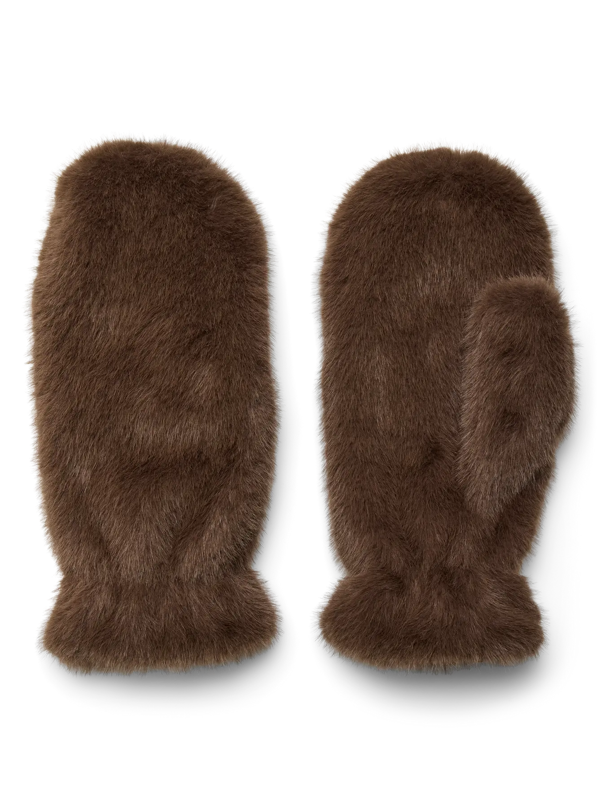 VM KAJA FAUX FUR MITTENS - PINECONE
