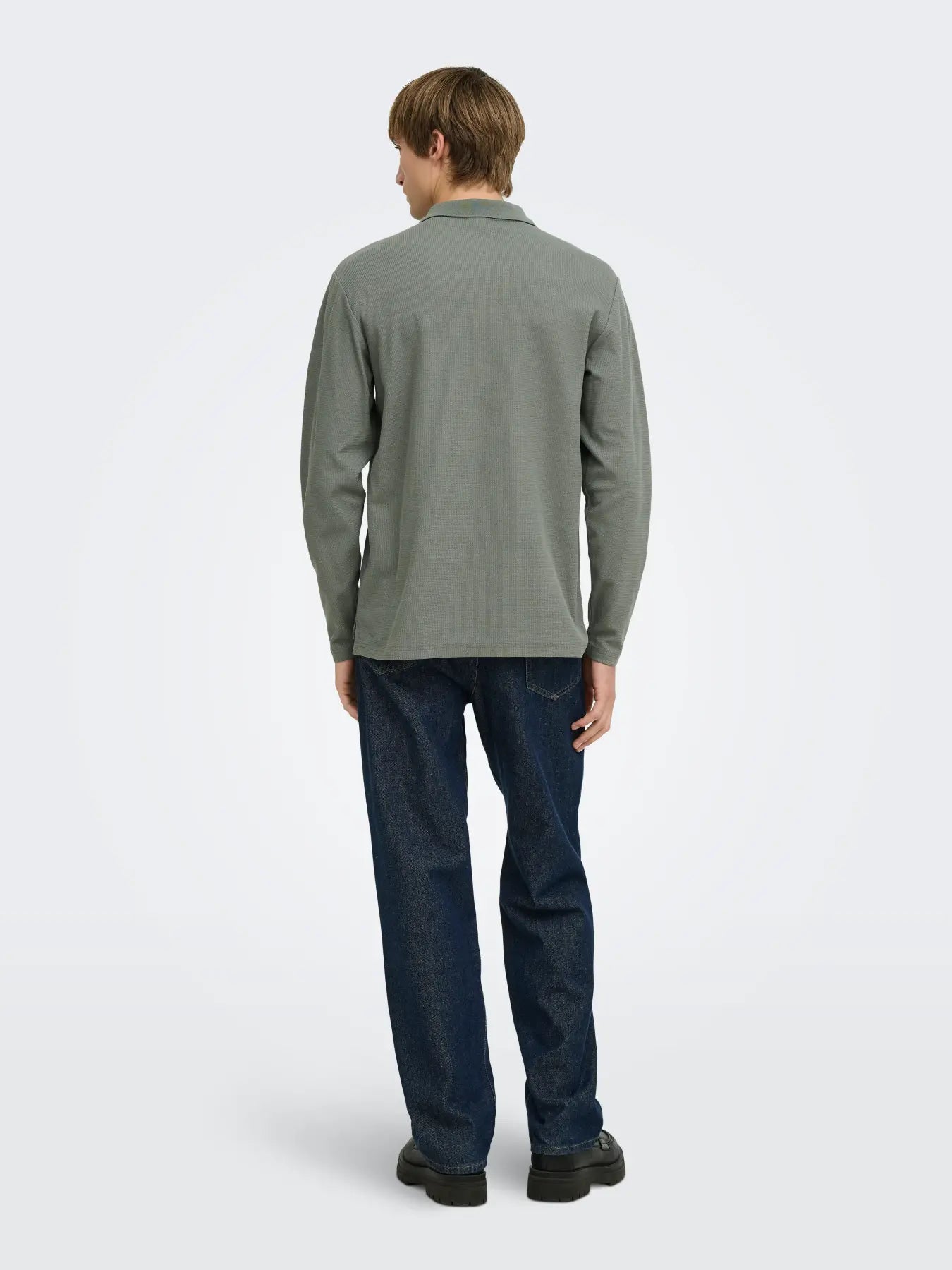 ONLY + SONS BEN REG LS POLO - CASTOR GREY