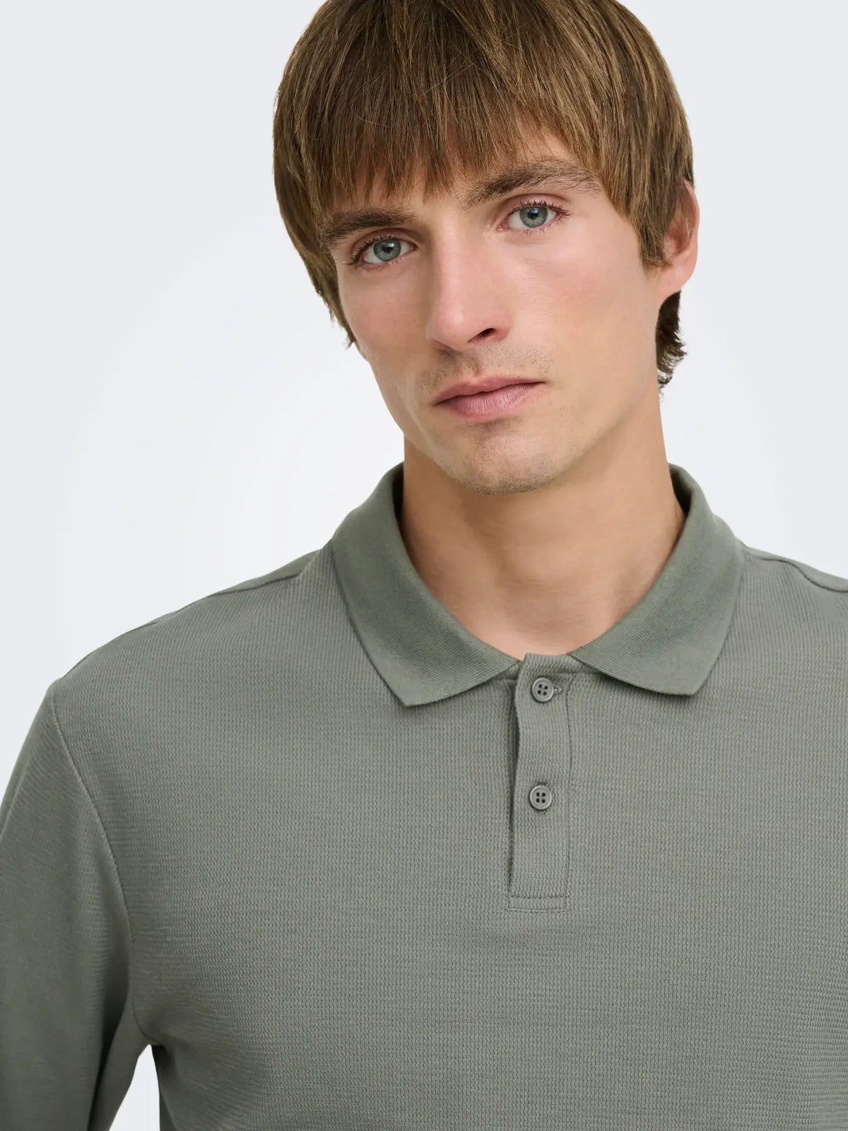 ONLY + SONS BEN REG LS POLO - CASTOR GREY