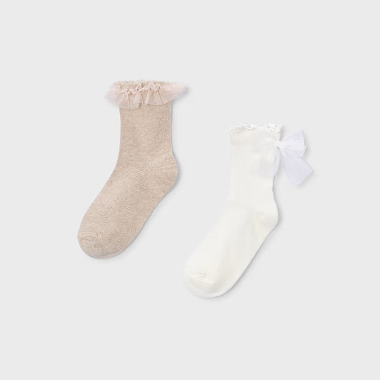 MAYORAL 2PK SOCKS - HAZELNUT