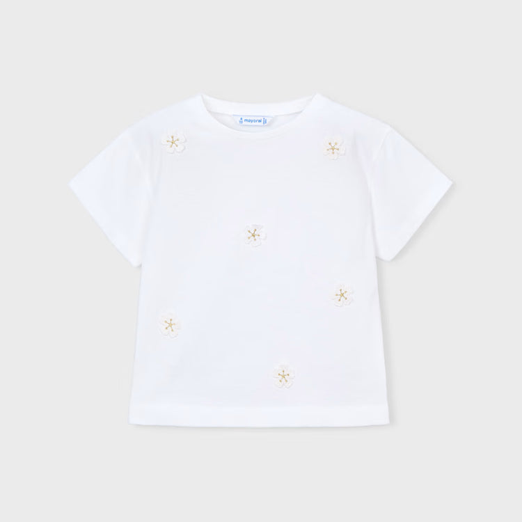 MAYORAL APPLIQUE T SHIRT - WHITE