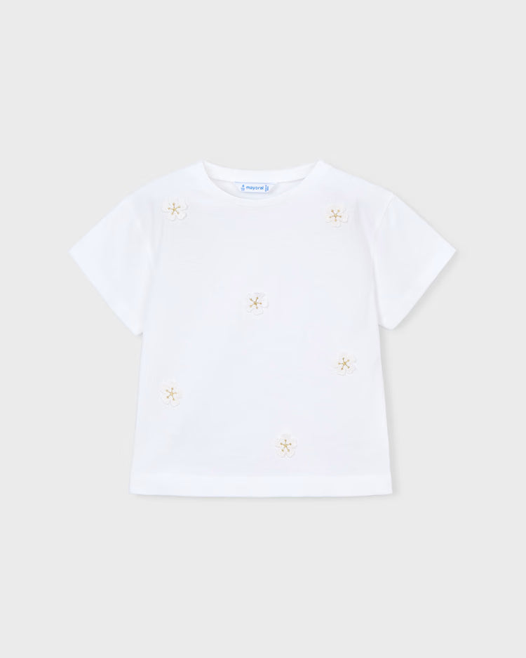 MAYORAL APPLIQUE T SHIRT - WHITE