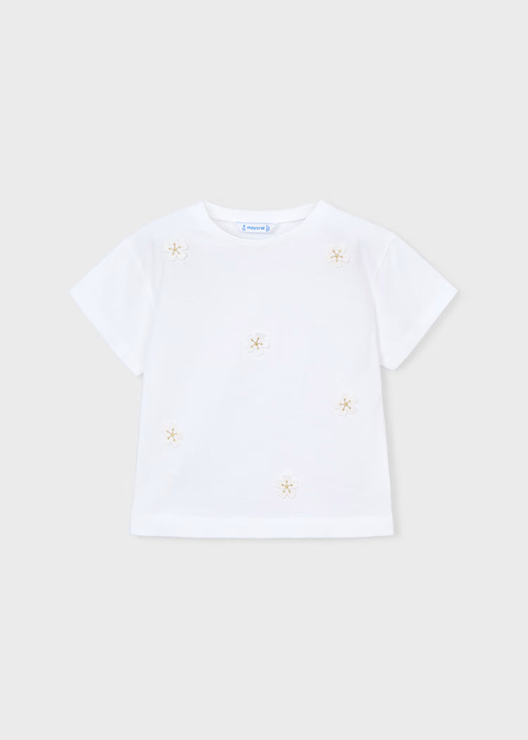 MAYORAL APPLIQUE T SHIRT - WHITE