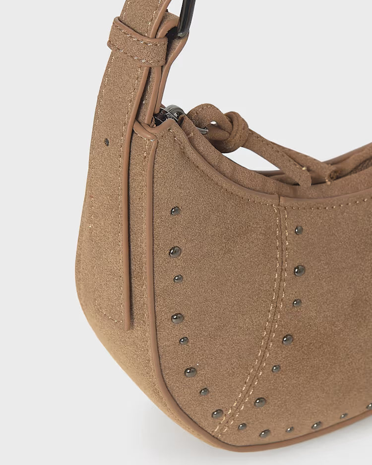 MAYORAL SUEDE CRESCENT BAG - CARAMEL