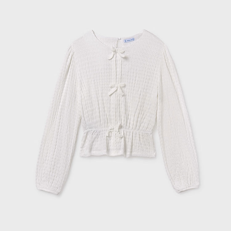 MAYORAL BOW TIE TOP - CREAM