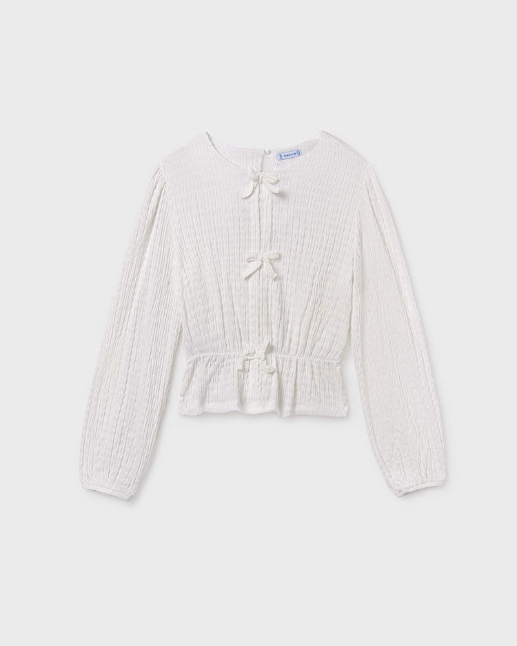 MAYORAL BOW TIE TOP - CREAM