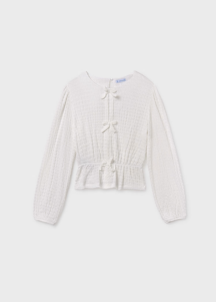 MAYORAL BOW TIE TOP - CREAM