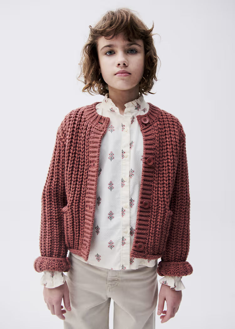 MAYORAL KNIT CARDIGAN - BRICK