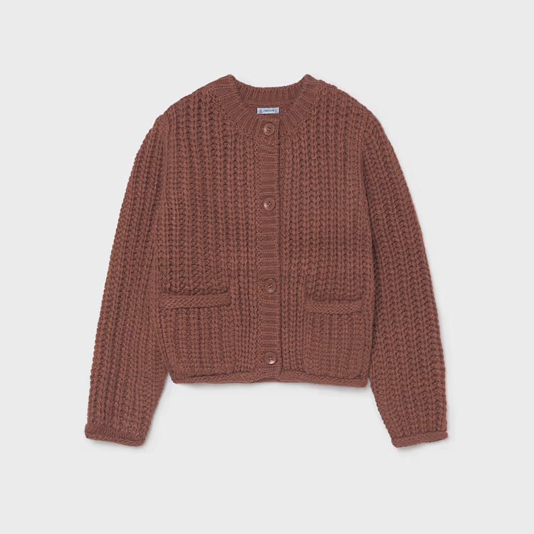 MAYORAL KNIT CARDIGAN - BRICK