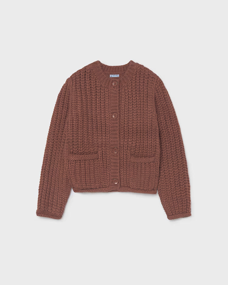 MAYORAL KNIT CARDIGAN - BRICK