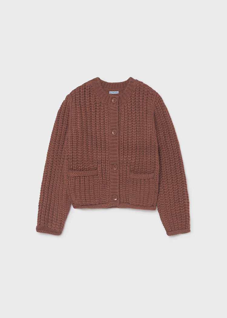 MAYORAL KNIT CARDIGAN - BRICK
