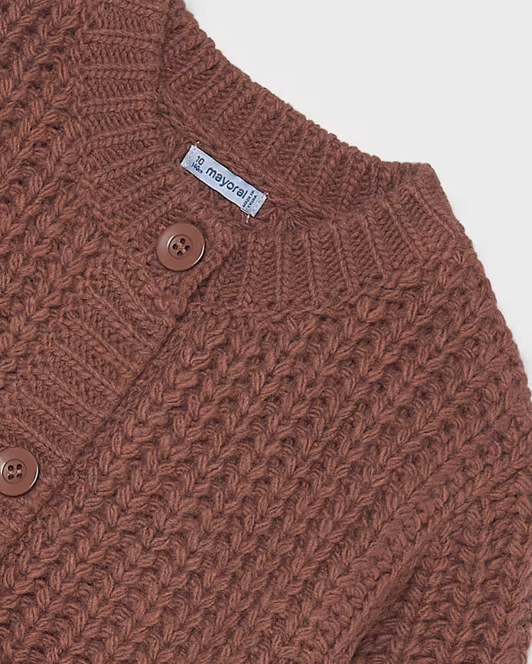 MAYORAL KNIT CARDIGAN - BRICK