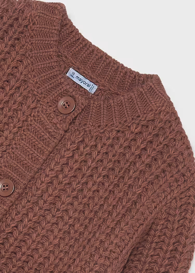 MAYORAL KNIT CARDIGAN - BRICK