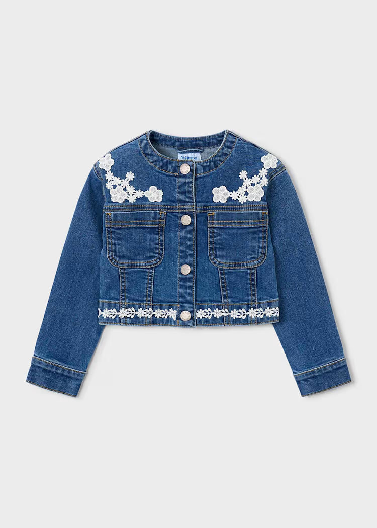 MAYORAL DENIM JACKET W EMBROIDERY - DARK WASH