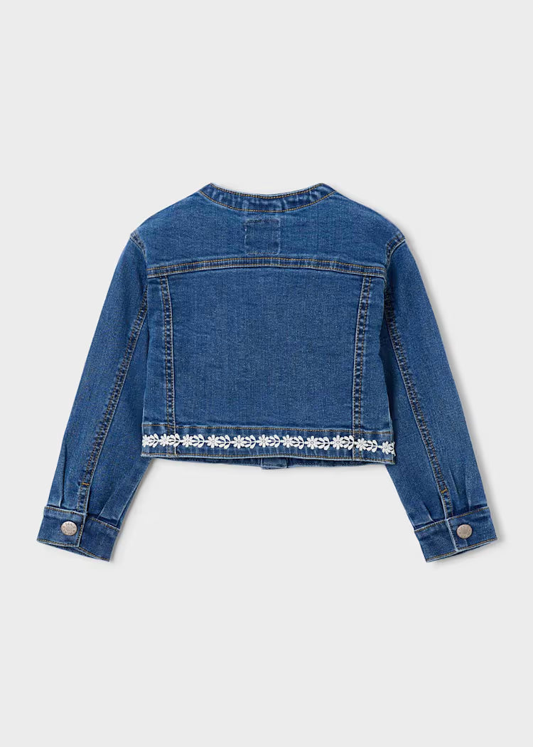 MAYORAL DENIM JACKET W EMBROIDERY - DARK WASH