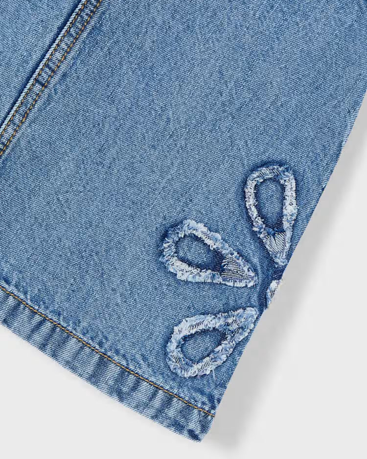 MAYORAL DENIM OVERALL DRESS - MEDIUM WASH