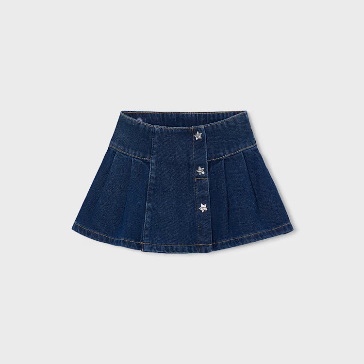 MAYORAL DENIM PLEAT SKIRT - DARK WASH